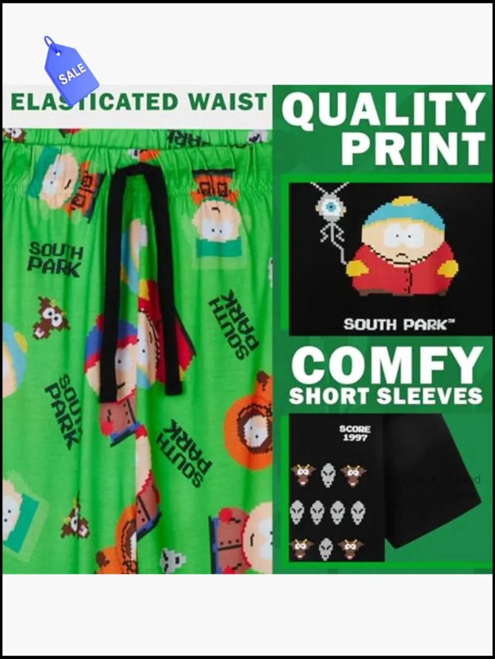 South Park Men's Cotton Sleep Set - Tee & Pants
